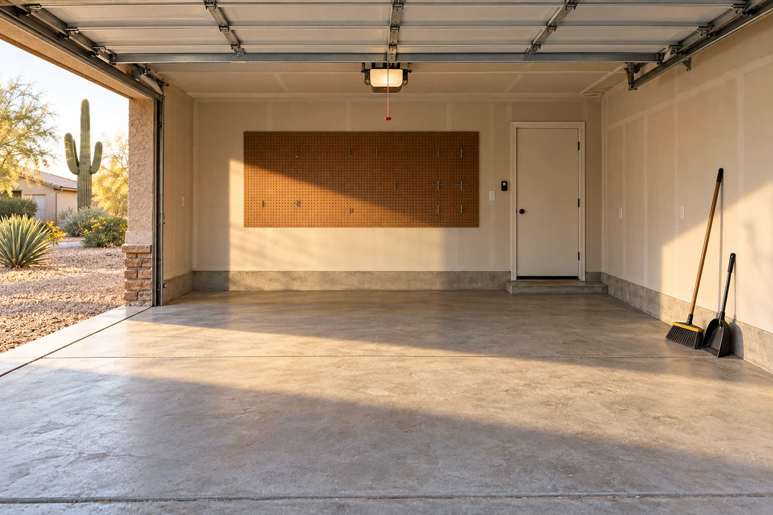 swept garage floor after junk removal
