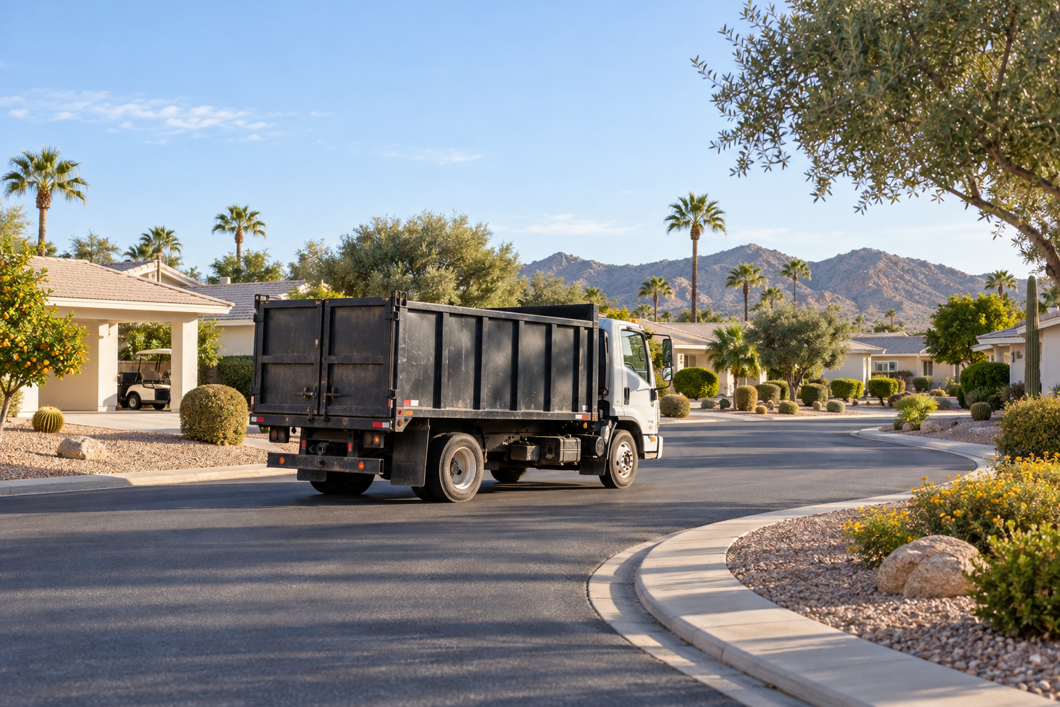 junk removal truck on a Sun City street