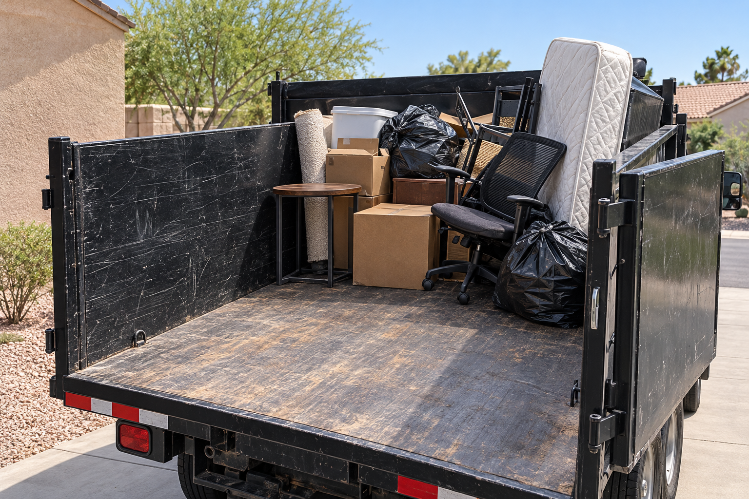 junk truck half full