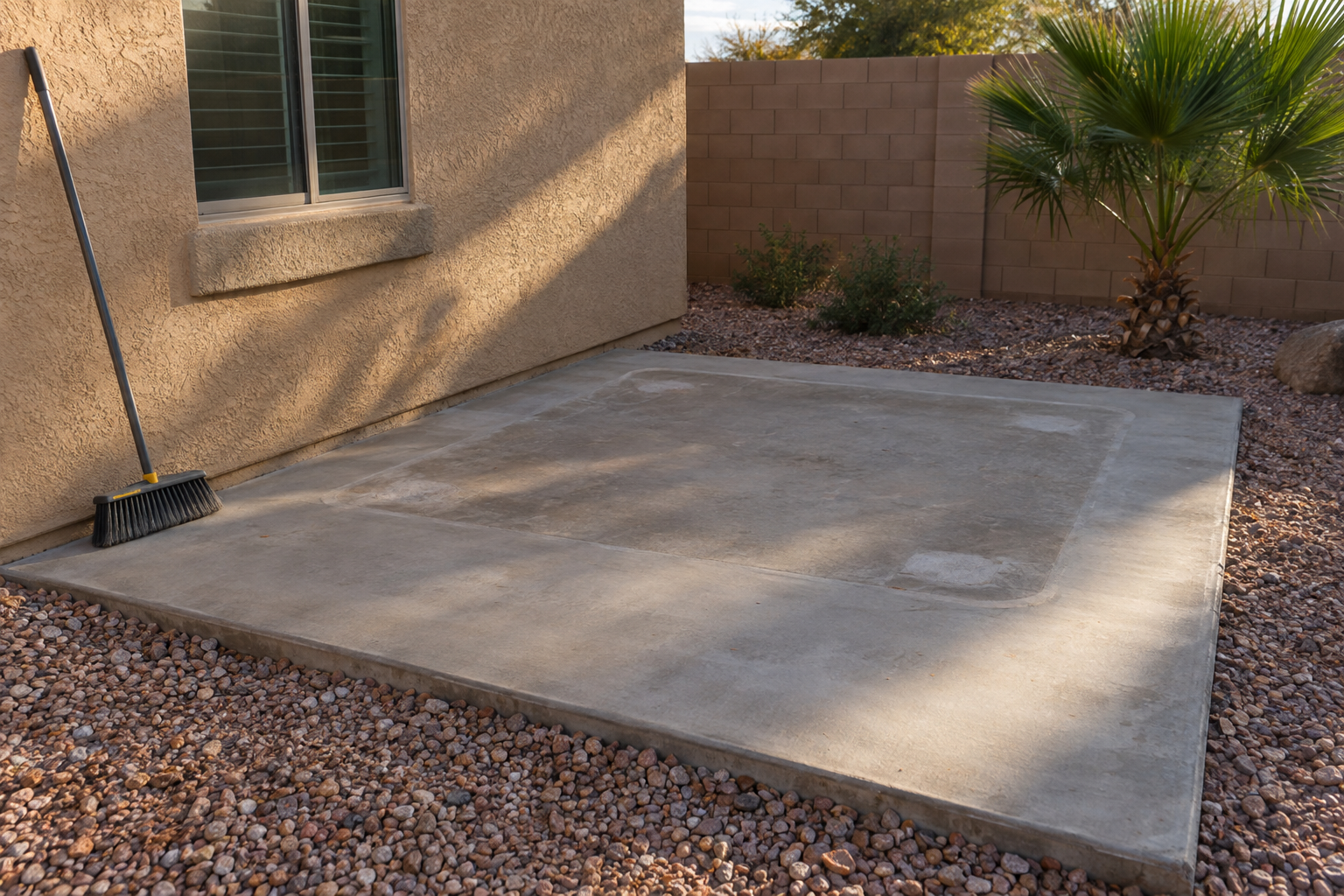 swept pad after hot tub removal