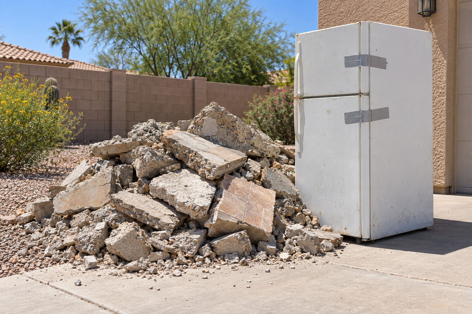 heavy concrete and refrigerator load